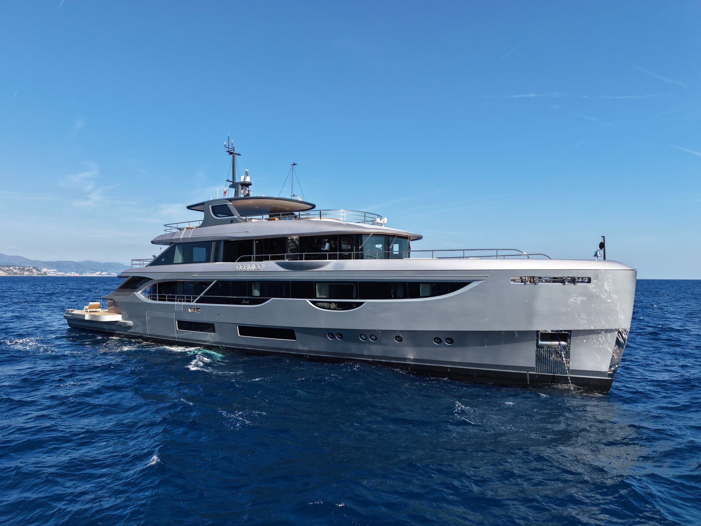 Cosmico motor yacht profile at sea
