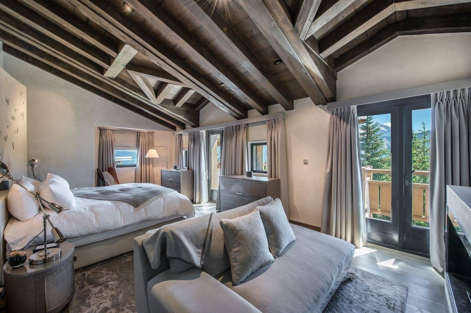 Bedroom with mountain views