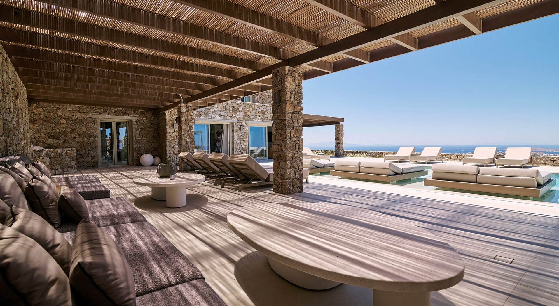 Shaded lounge terrace
