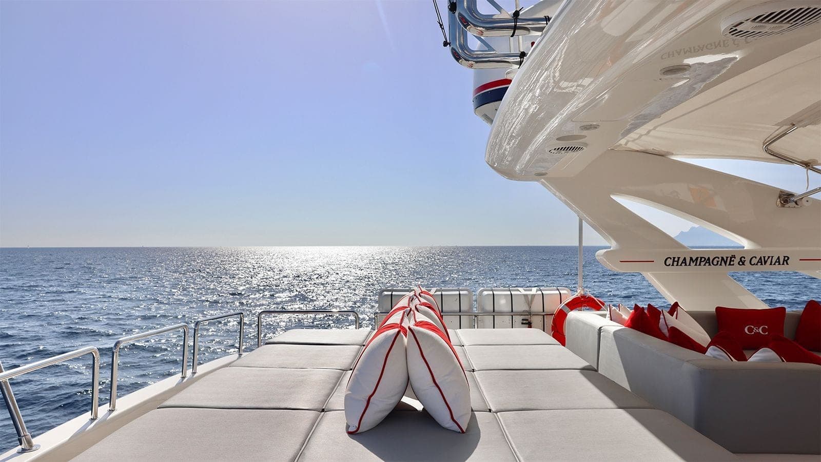 Yacht deck bathed in sunlight